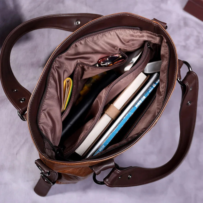 Diana | Women's Refined Soft Leather Tote Bag with Crossbody Strap