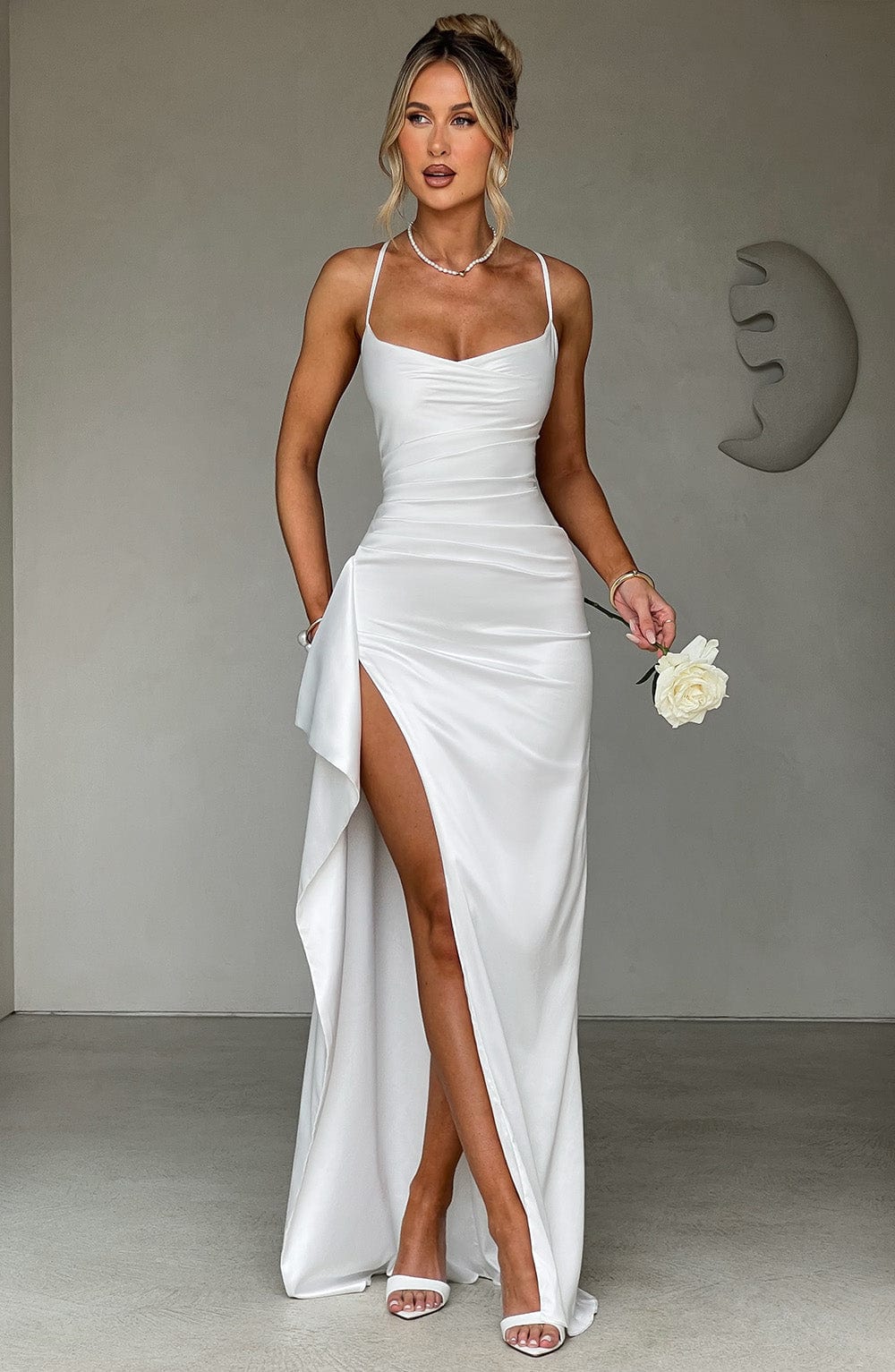 Gemma | Women's Ruched Satin Evening Dress