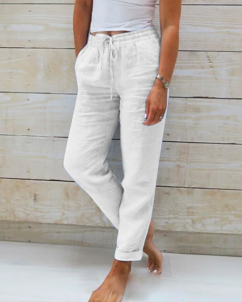 Orlina | Women's Summer Relaxed Fit Linen Jogger Pants