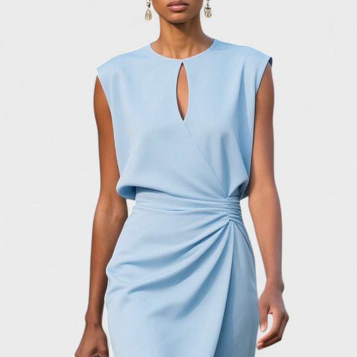 Florence | Women's Classic Round Neck Tailored Midi Dress