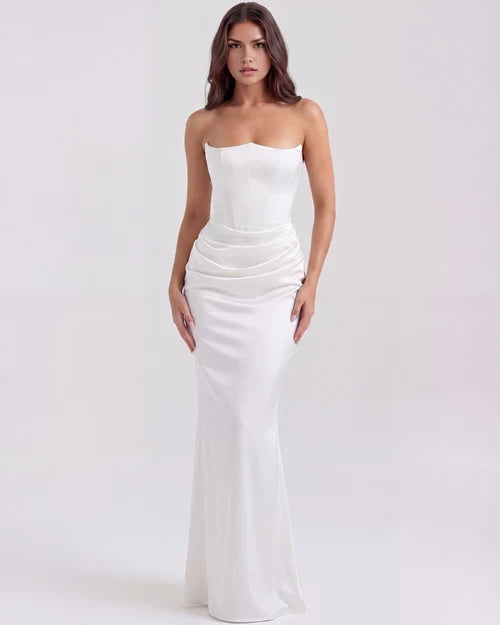 Wendy | Women's Strapless Satin Corset Evening Dress
