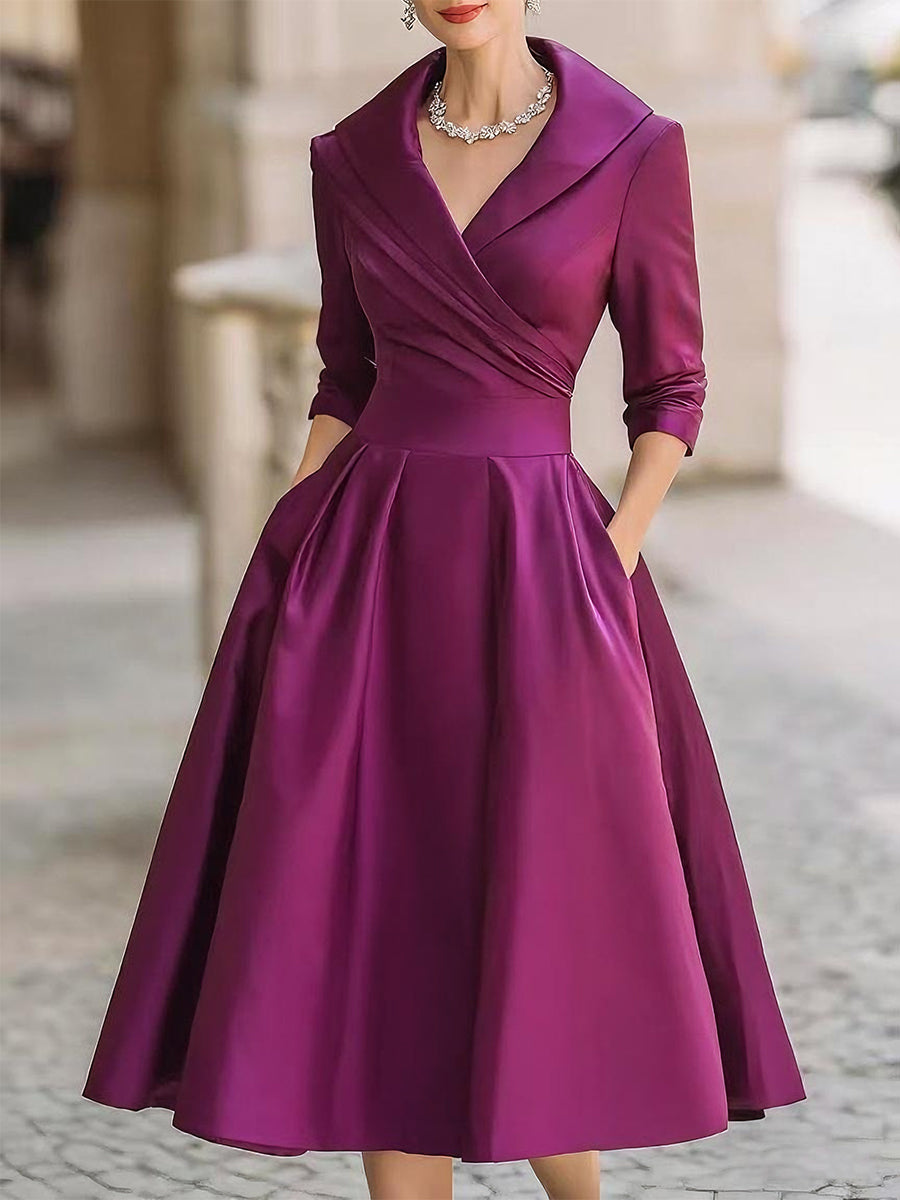 Isabella | Women's Evening Wrap Midi Dress