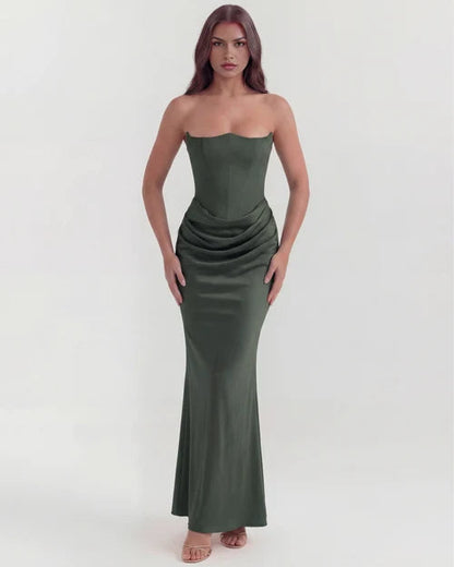 Wendy | Women's Strapless Satin Corset Evening Dress