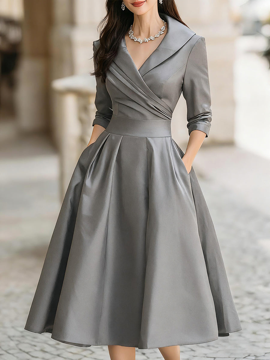 Isabella | Women's Evening Wrap Midi Dress
