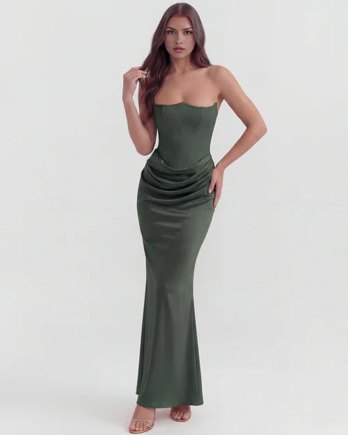 Wendy | Women's Strapless Satin Corset Evening Dress
