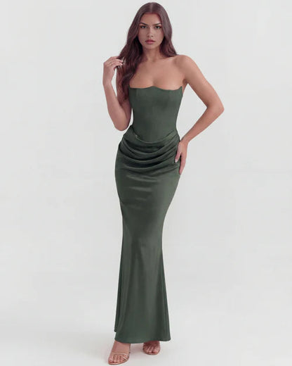 Wendy | Women's Strapless Satin Corset Evening Dress
