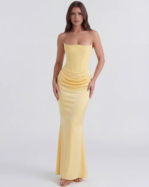 Wendy | Women's Strapless Satin Corset Evening Dress