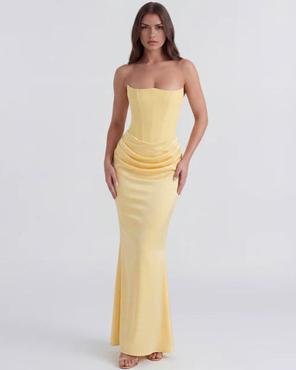 Wendy | Women's Strapless Satin Corset Evening Dress