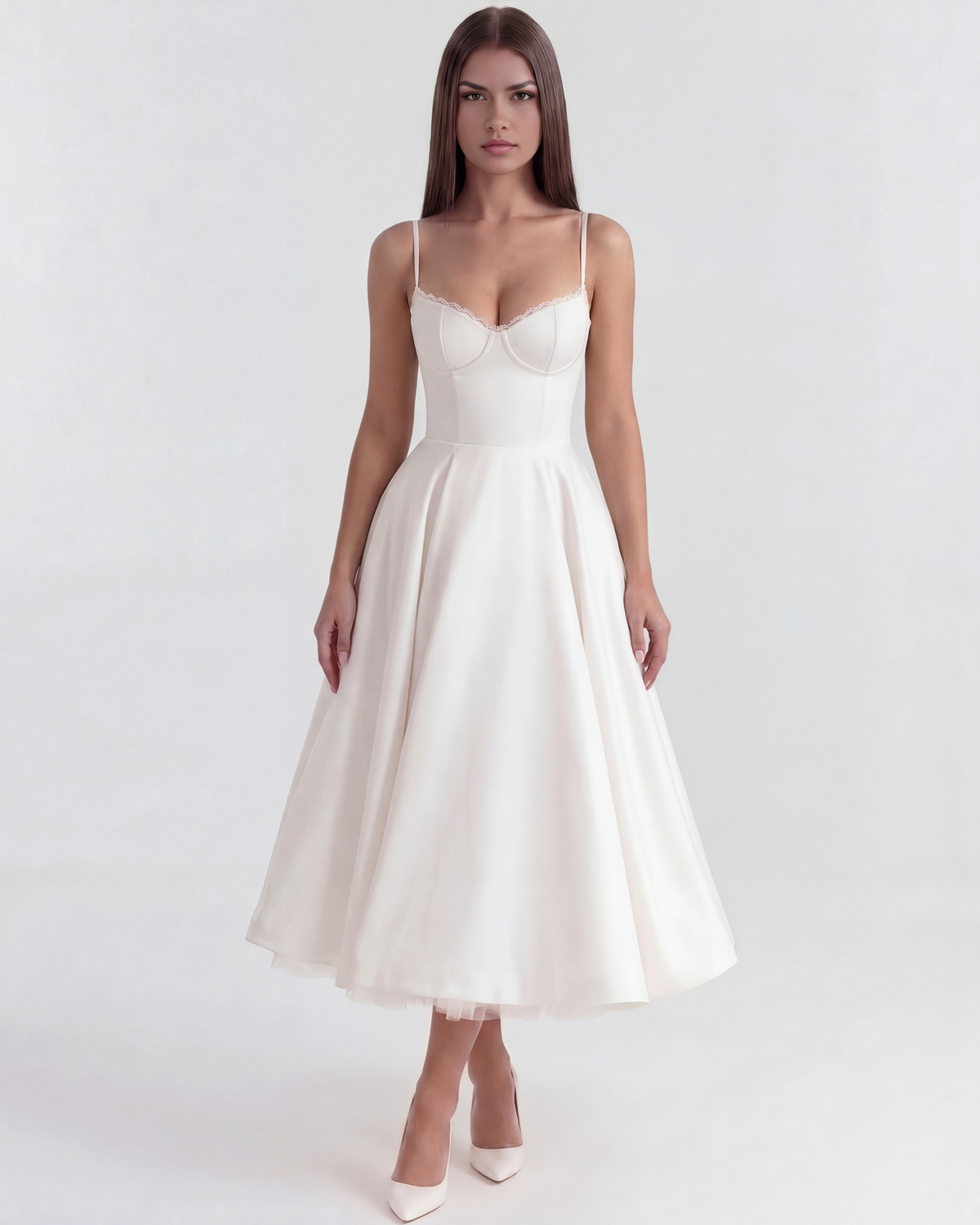 Victoria | Women's Elegant A-line Midi Dress