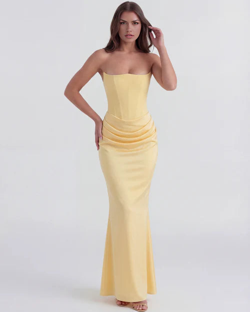 Wendy | Women's Strapless Satin Corset Evening Dress