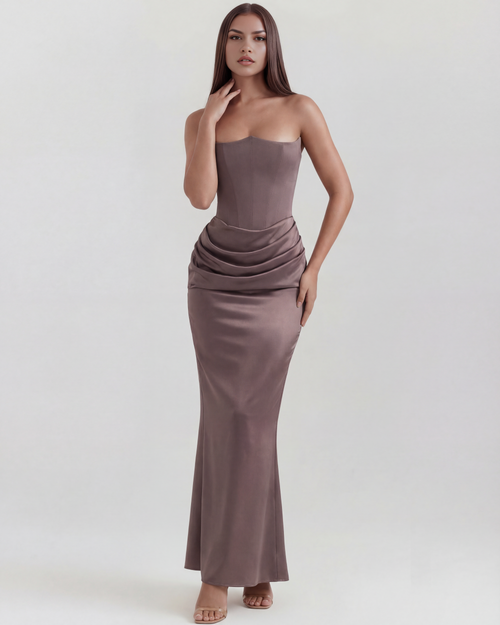 Wendy | Women's Strapless Satin Corset Evening Dress