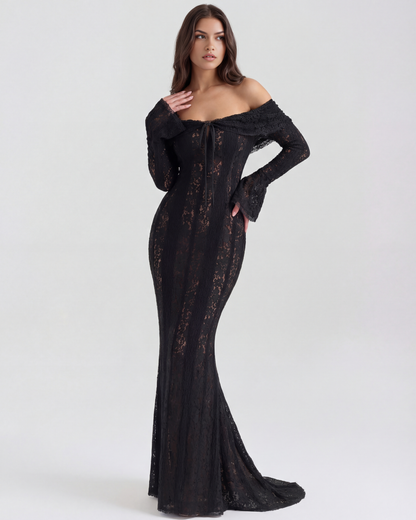 Rachel | Women's Off-Shoulder Maxi Wedding Guest Dress