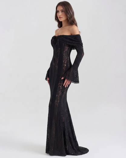 Rachel | Women's Off-Shoulder Maxi Wedding Guest Dress
