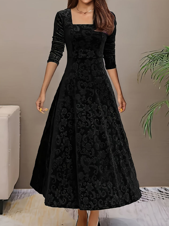 Elena | Women's Floral Summer Flared Midi Dress