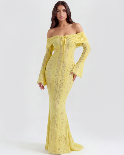 Rachel | Women's Off-Shoulder Maxi Wedding Guest Dress