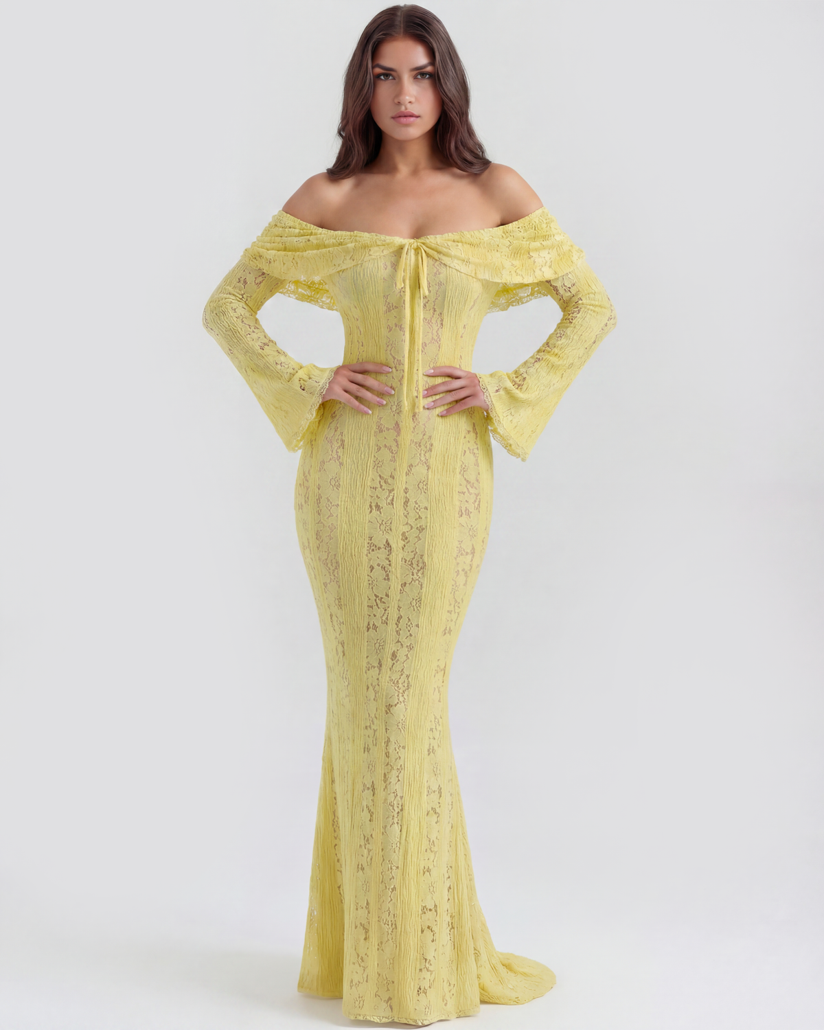 Rachel | Women's Off-Shoulder Maxi Wedding Guest Dress