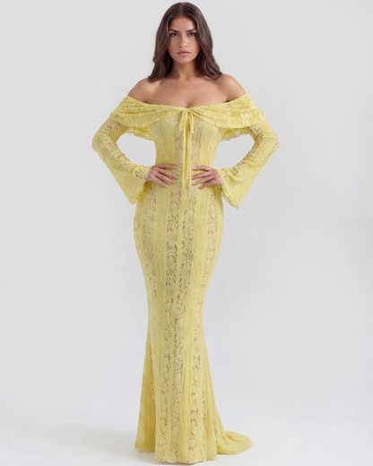 Rachel | Women's Off-Shoulder Maxi Wedding Guest Dress