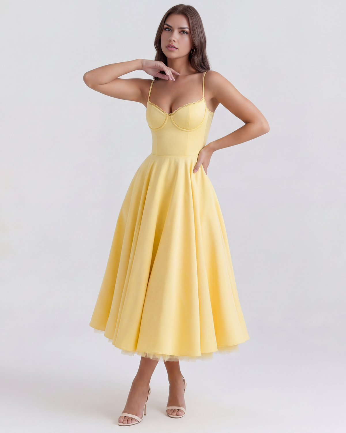 Victoria | Women's Elegant A-line Midi Dress