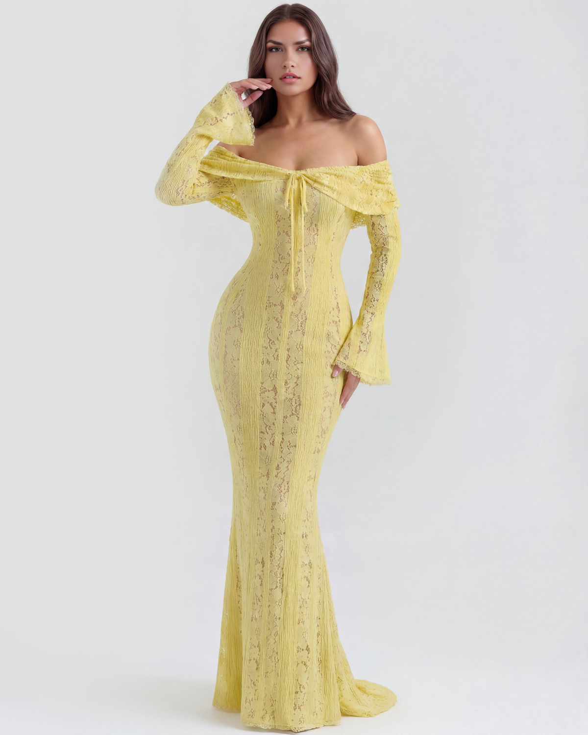 Rachel | Women's Off-Shoulder Maxi Wedding Guest Dress