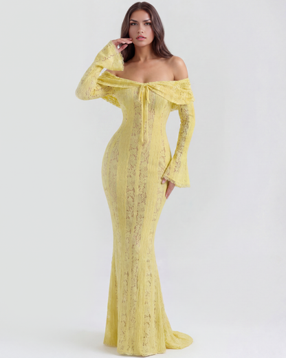 Rachel | Women's Off-Shoulder Maxi Wedding Guest Dress