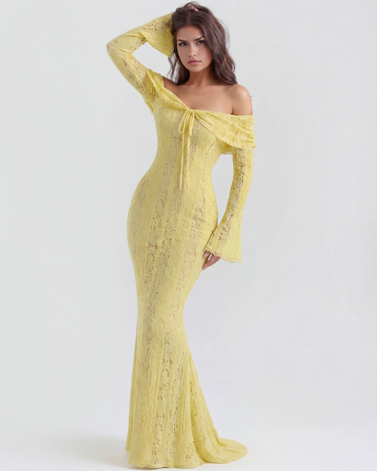 Rachel | Women's Off-Shoulder Maxi Wedding Guest Dress