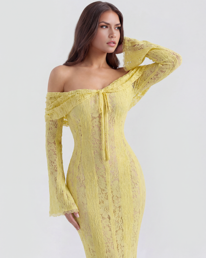 Rachel | Women's Off-Shoulder Maxi Wedding Guest Dress