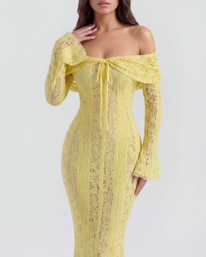 Rachel | Women's Off-Shoulder Maxi Wedding Guest Dress