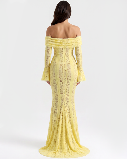 Rachel | Women's Off-Shoulder Maxi Wedding Guest Dress