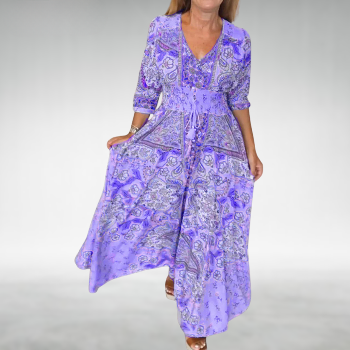 Yasmine | Women's Boho Draped Festive Maxi Dress