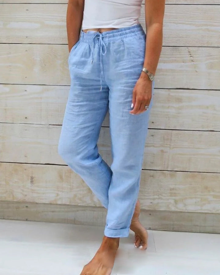 Orlina | Women's Summer Relaxed Fit Linen Jogger Pants