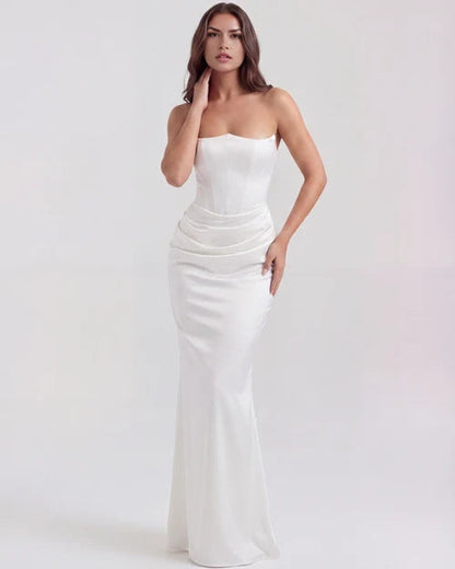 Wendy | Women's Strapless Satin Corset Evening Dress