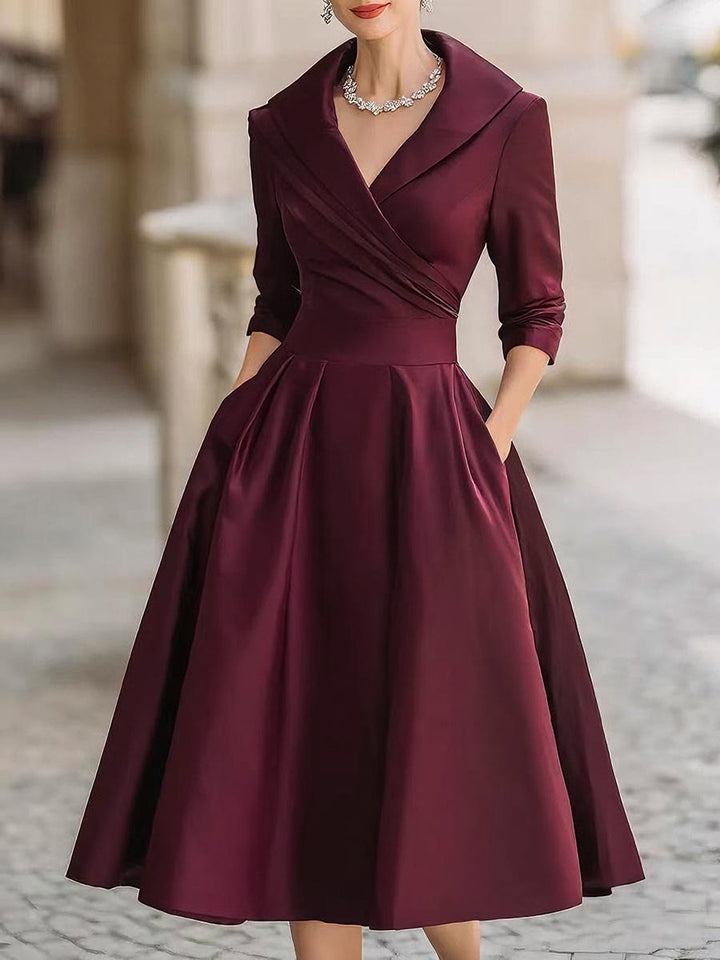 Isabella | Women's Evening Wrap Midi Dress