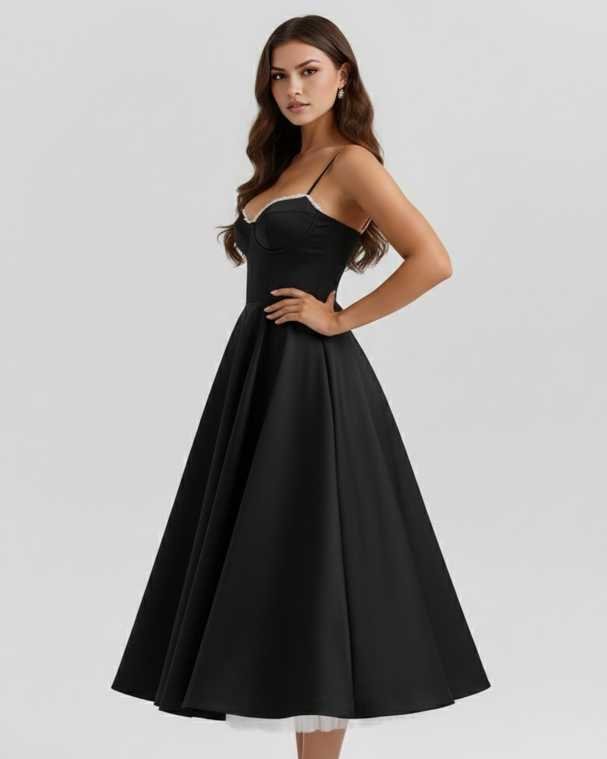Victoria | Women's Elegant A-line Midi Dress