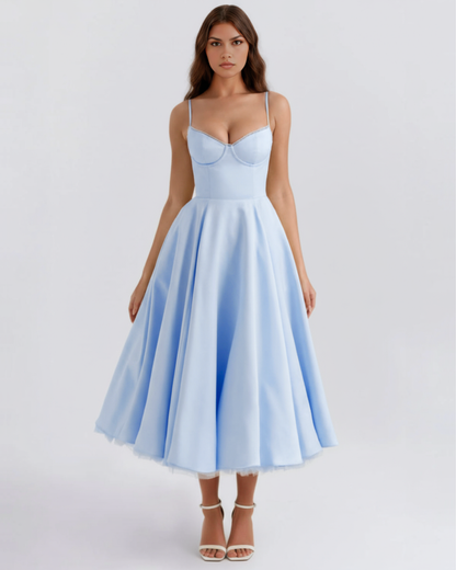 Victoria | Women's Elegant A-line Midi Dress