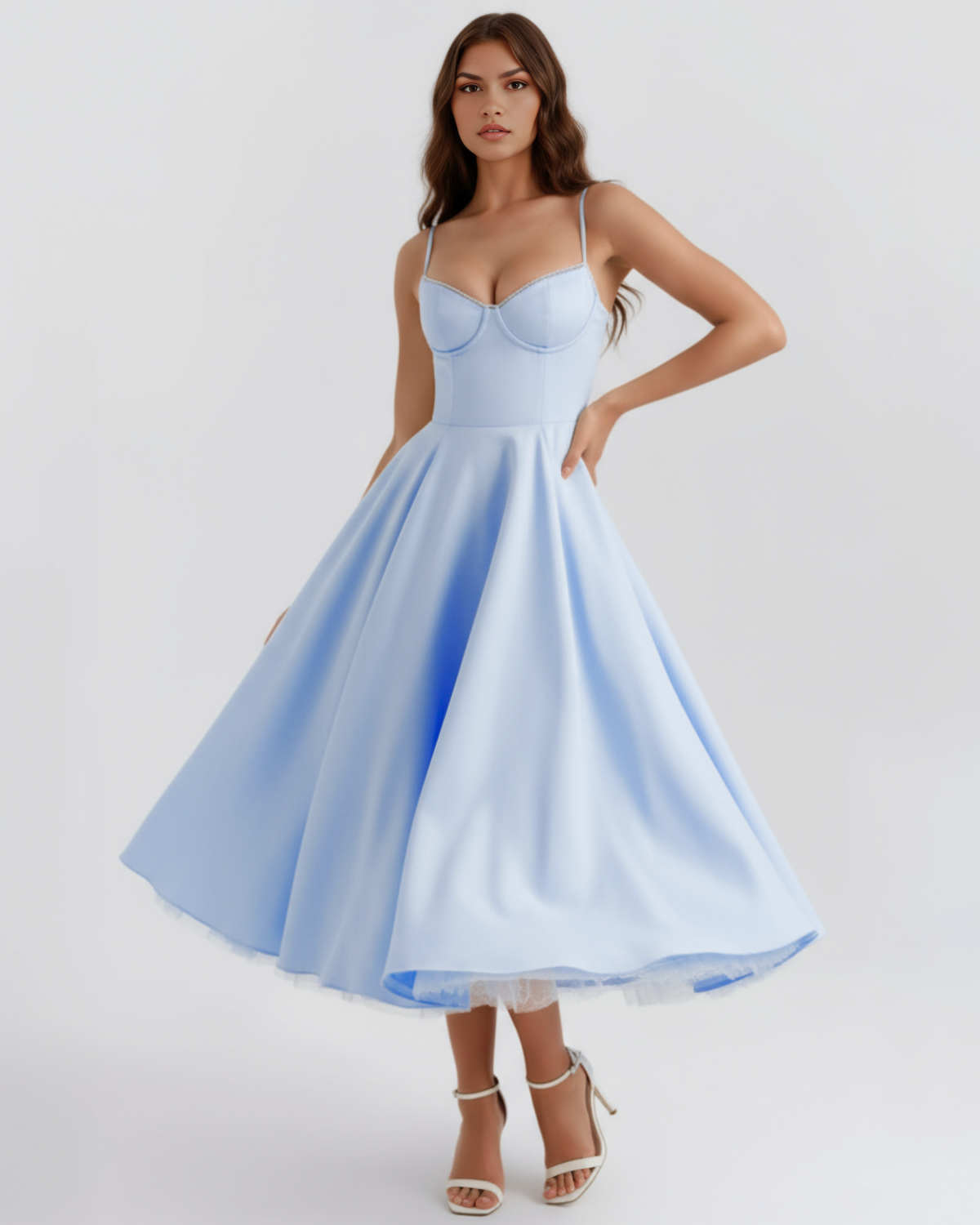 Victoria | Women's Elegant A-line Midi Dress