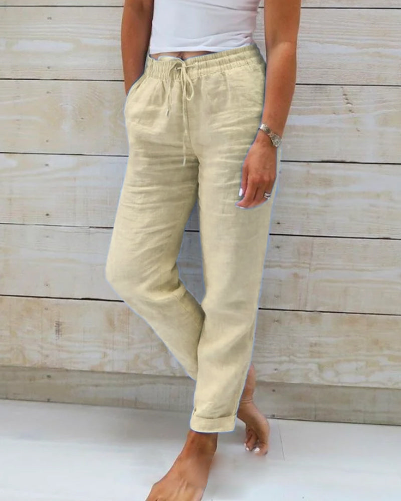 Orlina | Women's Summer Relaxed Fit Linen Jogger Pants