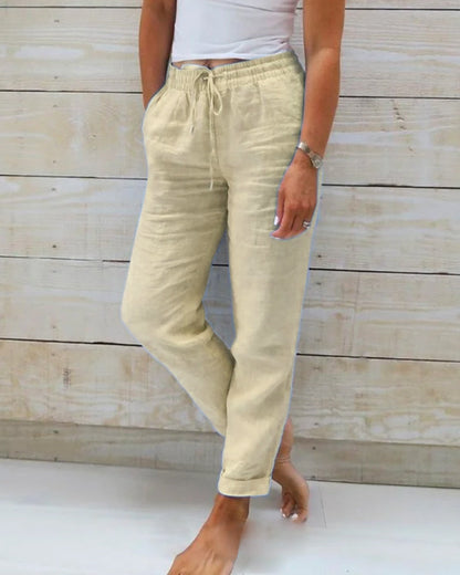 Orlina | Women's Summer Relaxed Fit Linen Jogger Pants