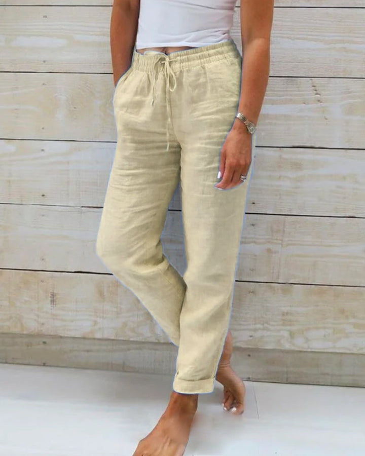 Orlina | Women's Summer Relaxed Fit Linen Jogger Pants