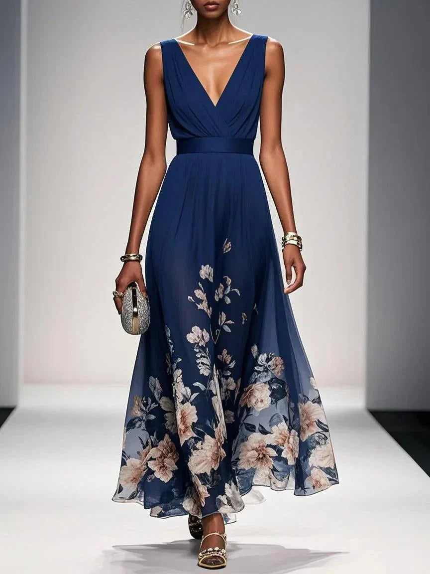 Elena | Women's Sleeveless V-Neck Maxi Dress