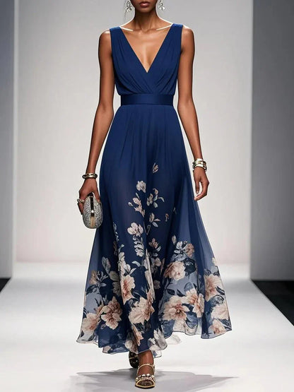Elena | Women's Sleeveless V-Neck Maxi Dress