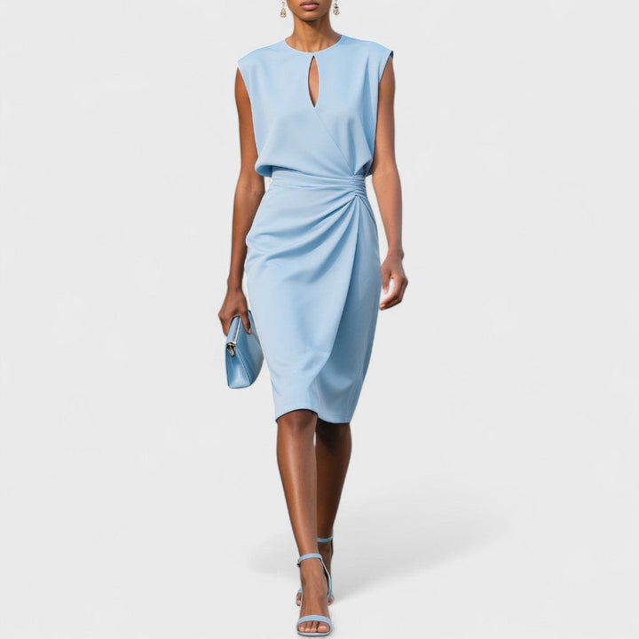 Florence | Women's Classic Round Neck Tailored Midi Dress
