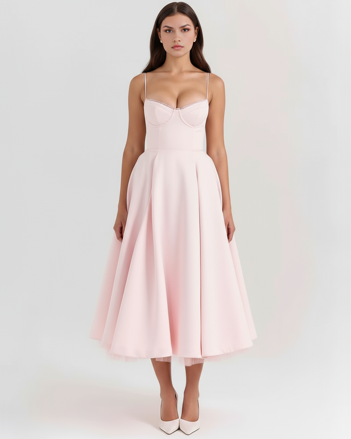 Victoria | Women's Elegant A-line Midi Dress