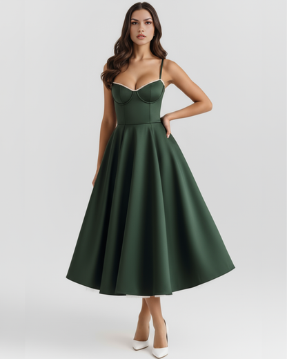 Victoria | Women's Elegant A-line Midi Dress