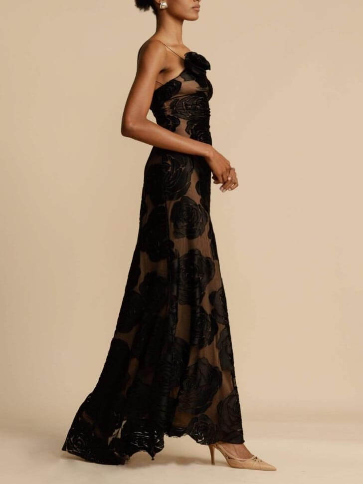 Stella | Women's Floral One-Shoulder Evening Maxi Dress