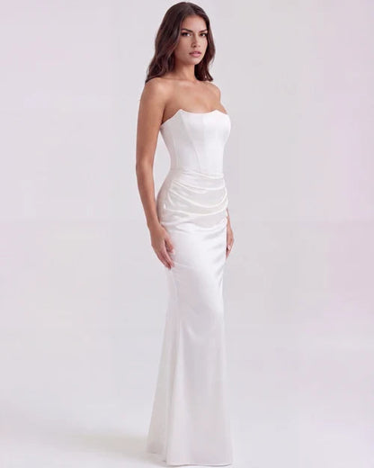 Wendy | Women's Strapless Satin Corset Evening Dress