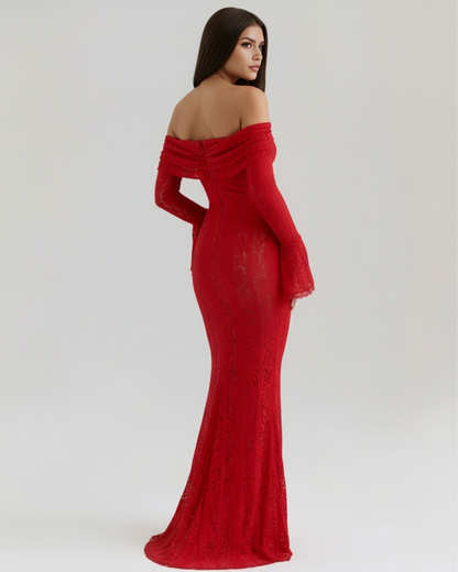 Rachel | Women's Off-Shoulder Maxi Wedding Guest Dress