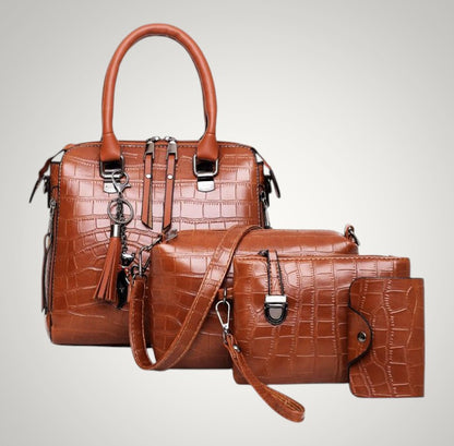 Rebecca | Women's 4-Piece Crocodile Pattern Handbag