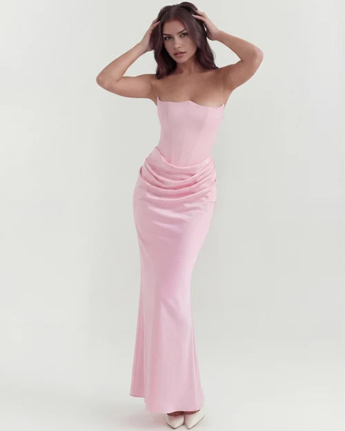Wendy | Women's Strapless Satin Corset Evening Dress