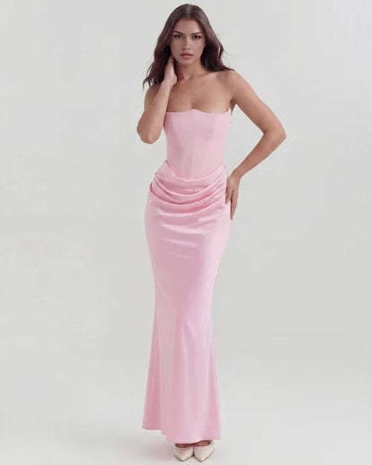 Wendy | Women's Strapless Satin Corset Evening Dress