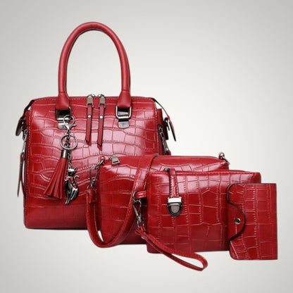 Rebecca | Women's 4-Piece Crocodile Pattern Handbag